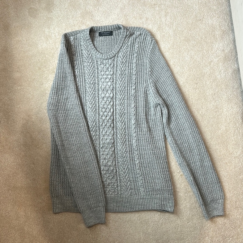Men’s Primark Grey Knit Sweater Size Large
